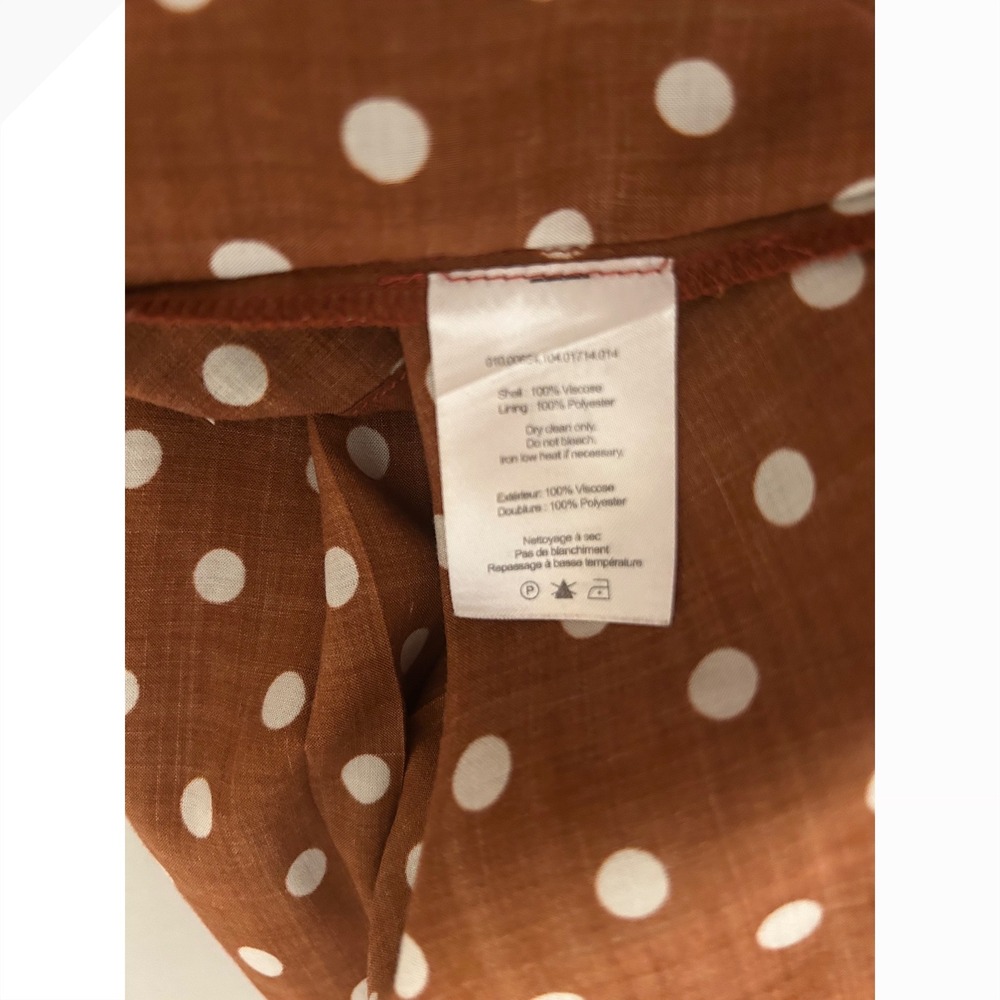 RIXO London Izzy Copper Polka Dot Midi Dress Kate Middleton Style Size L US 10 - Picture 8 of 9